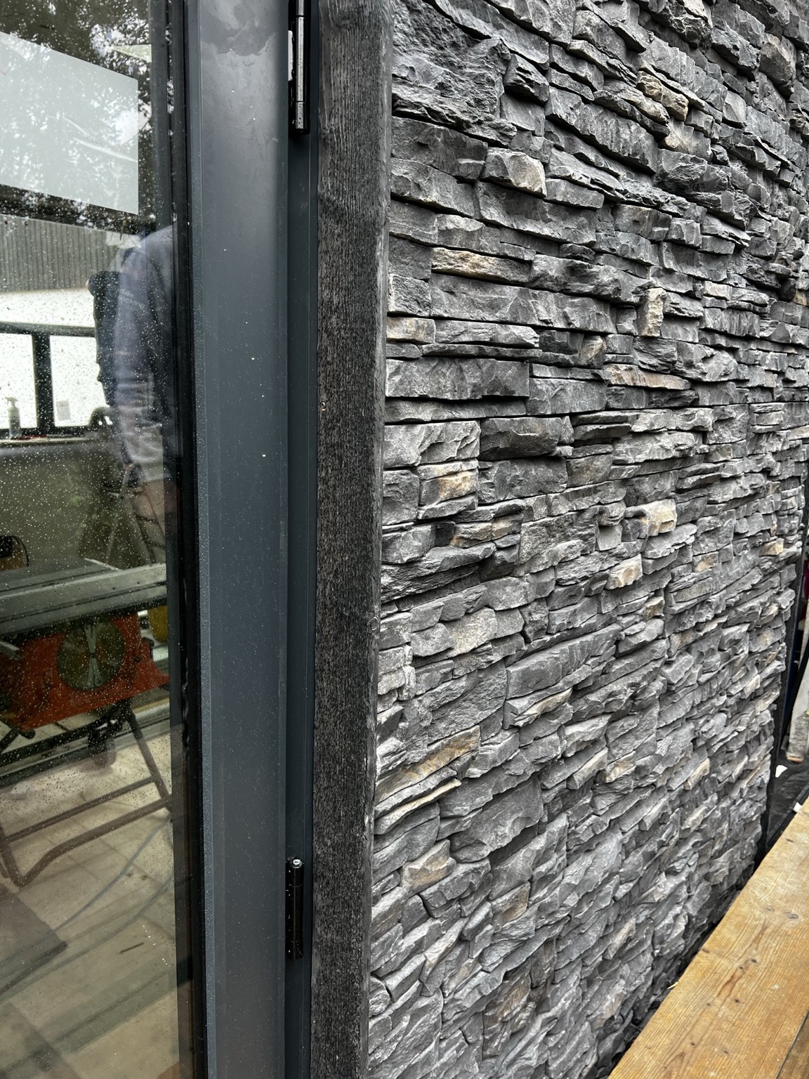 Stone cladding at Little Bodieve