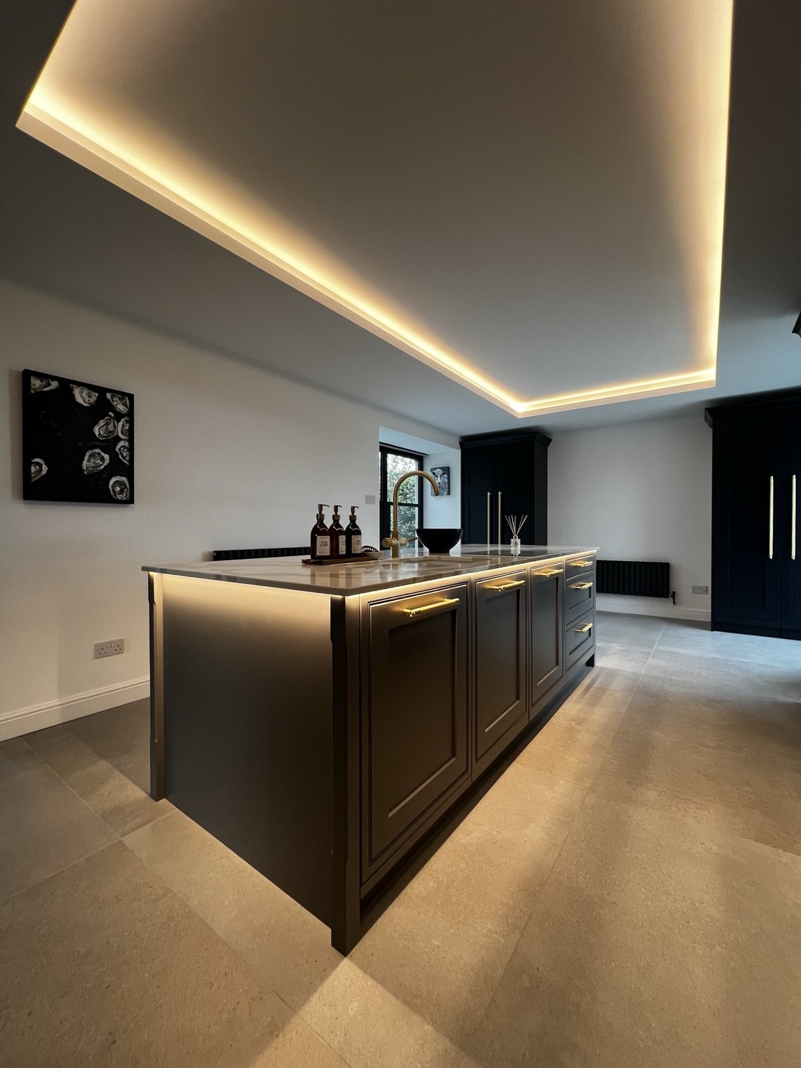 Dark bespoke kitchen at St Issy Barn Conversion