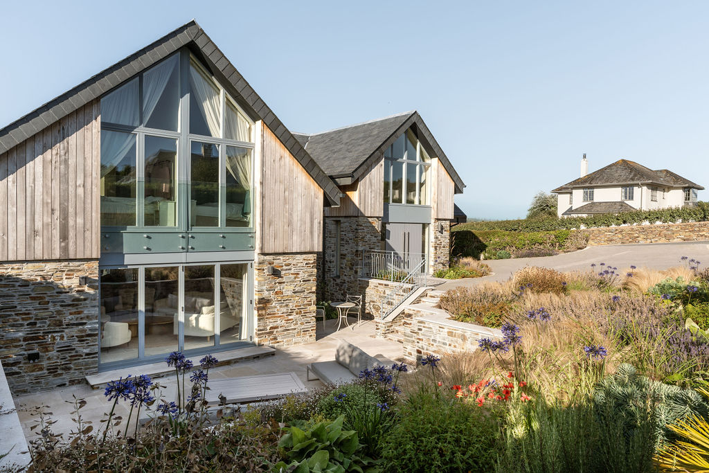 Wide view of the completed Whimbrels house and garden